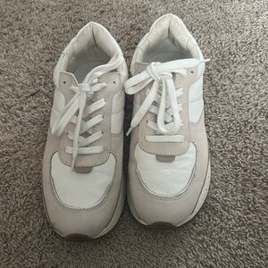 White and Beige Sneakers